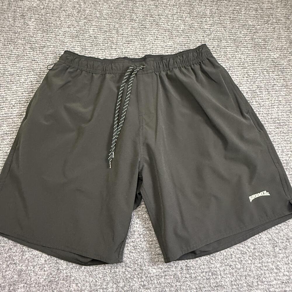 Birdwell Beach Britches Warner Shorts Mens XL Black Lined Elastic Workout